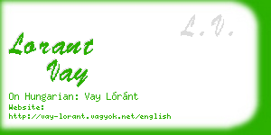 lorant vay business card